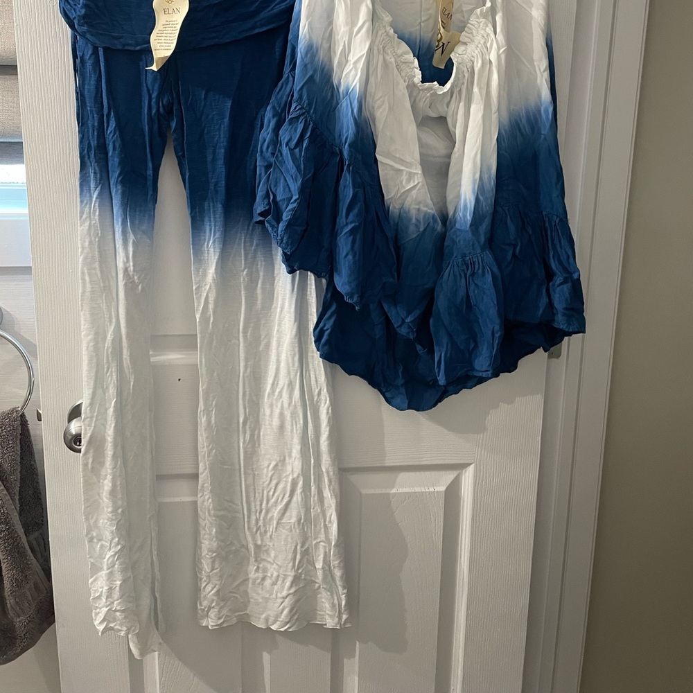 Tie dye wide sleeve summer top and wide leg pant